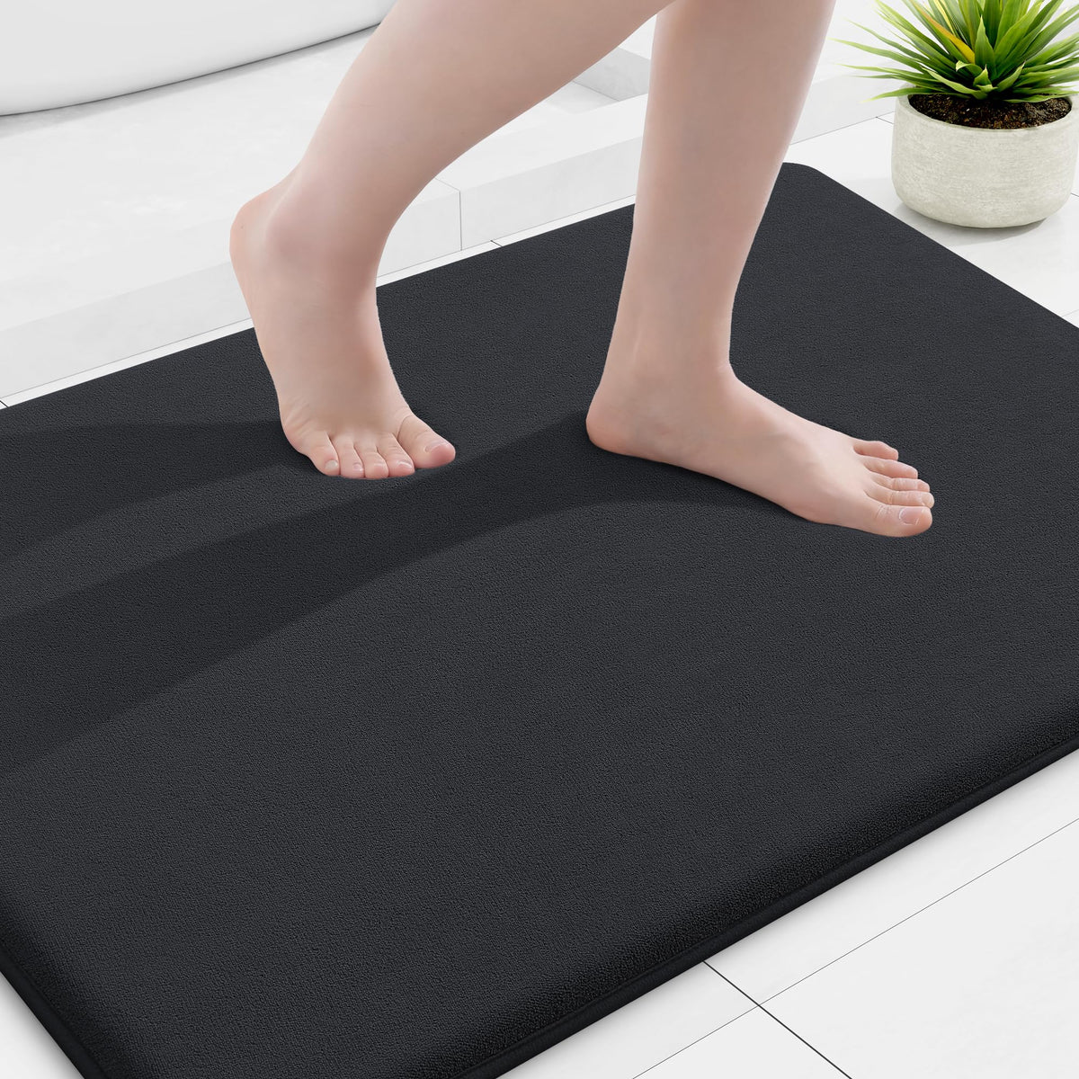 Smiry memory foam bath mat 36x24 offers plush comfort and quick-dry performance