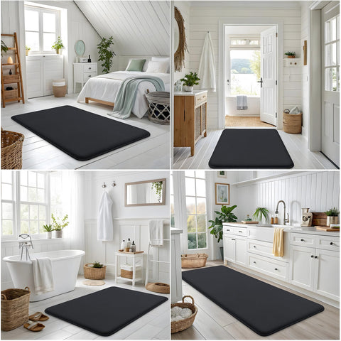 Smiry durable memory-foam bath mat complements modern bathrooms