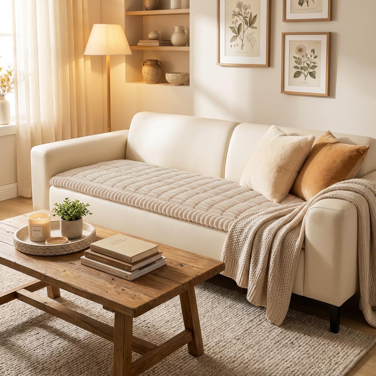 Smiry non-slip couch cover grip helps keep the cover in place during play.