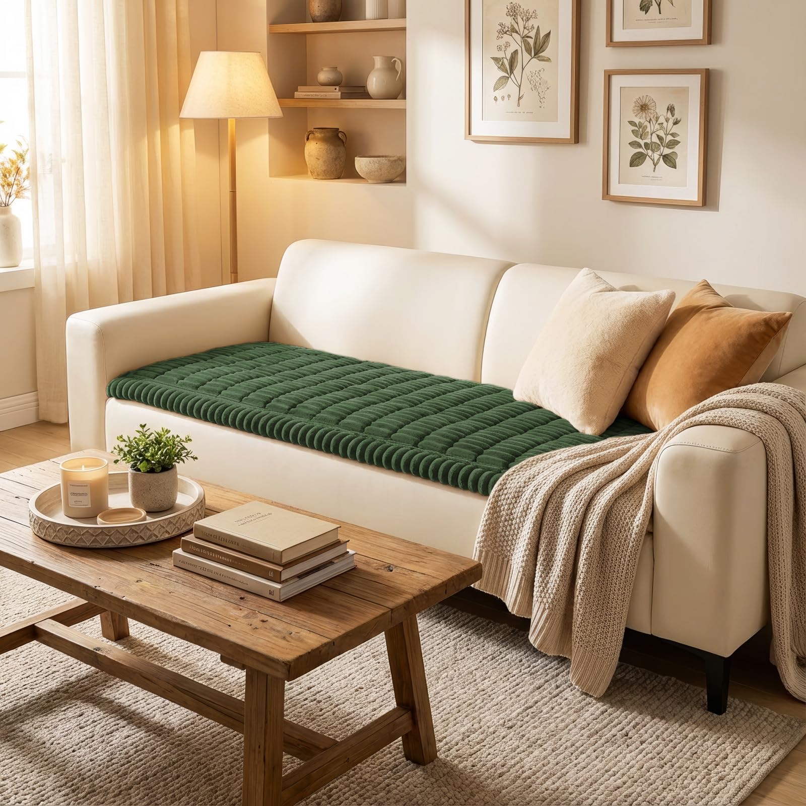 Smiry non-slip couch cover stays put during playtime