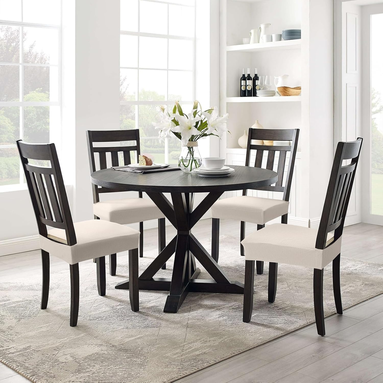 Smiry pack of 6 chair covers provides full dining set protection