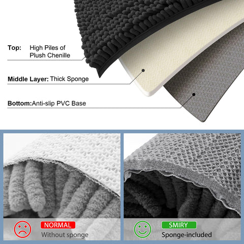 Smiry Shower/Tub Floor Rug suitable near baths and showers for cozy footing