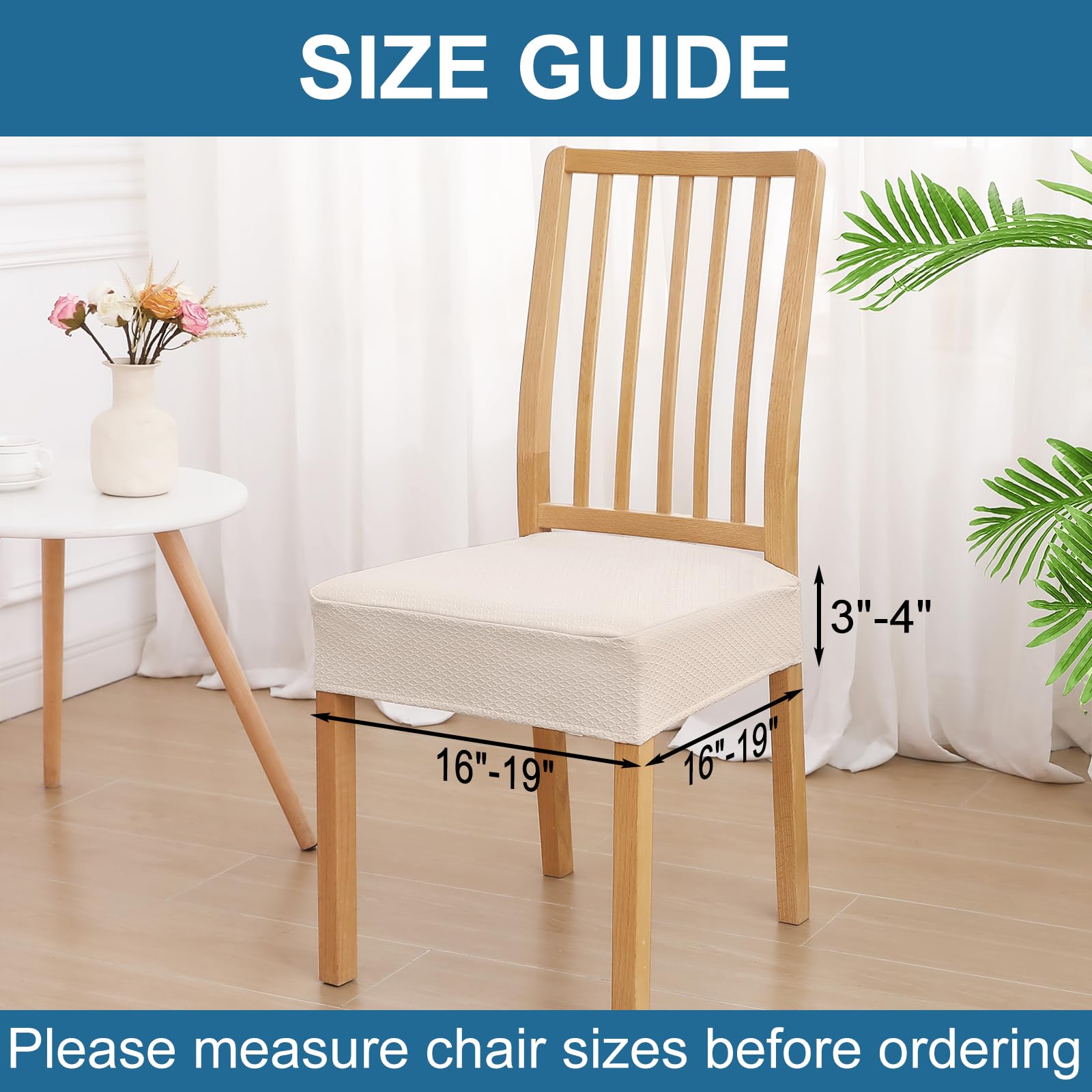 Smiry stretch jacquard slipcovers provide a snug fit with easy slip-on installation.
