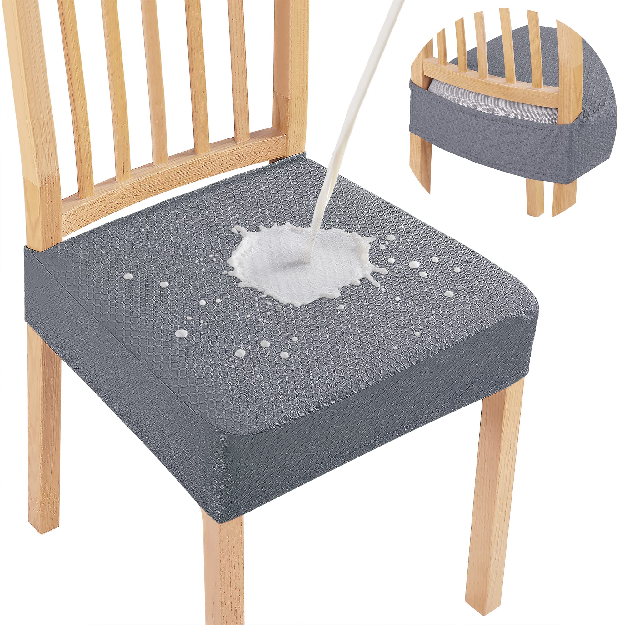 Smiry waterproof seat cover with rear-gap design protects chairs from spills.