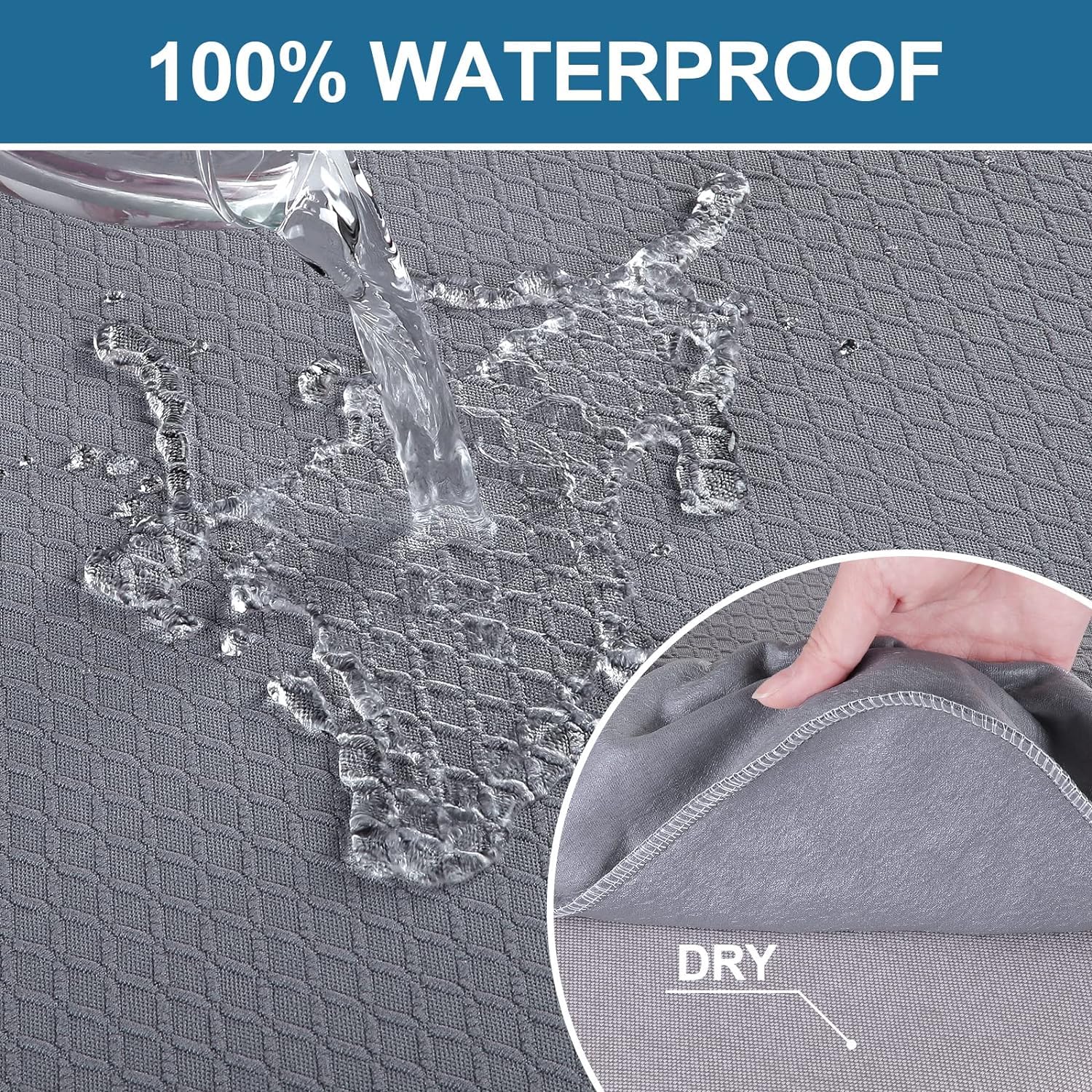 Smiry stretch jacquard fabric cover adds soft, durable style.