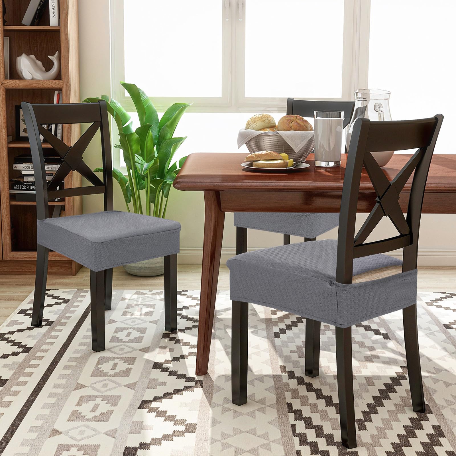 Smiry durable grey seat cover suitable for everyday dining room use.