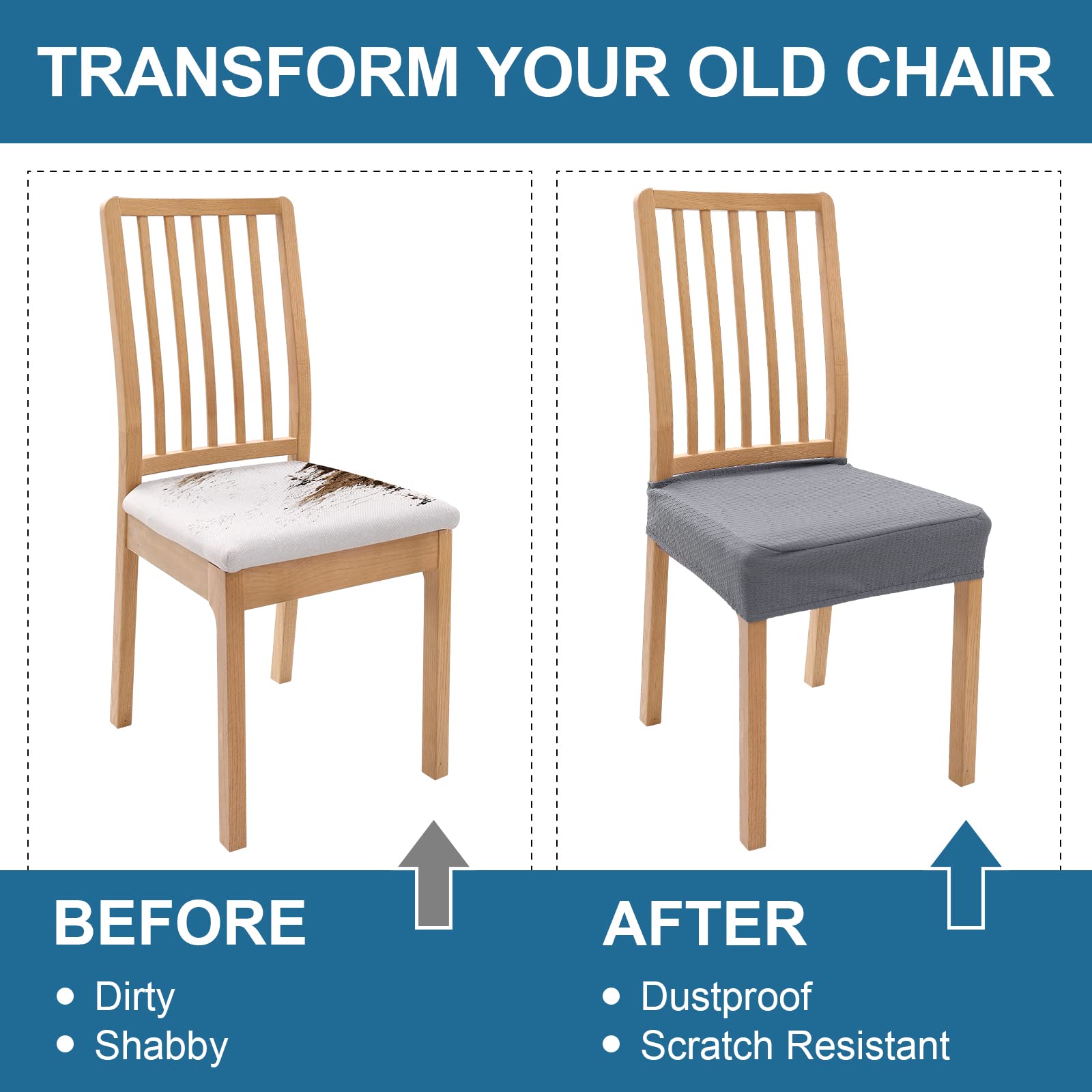 Pet-friendly Smiry seat cover protecting dining chairs during daily use.
