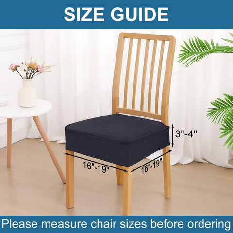 Smiry waterproof seat covers, dining chairs side view, demonstrating easy slip-on fit.