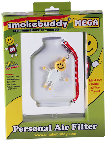 Smoke Buddy Mega air purifier white front view for cleaner air