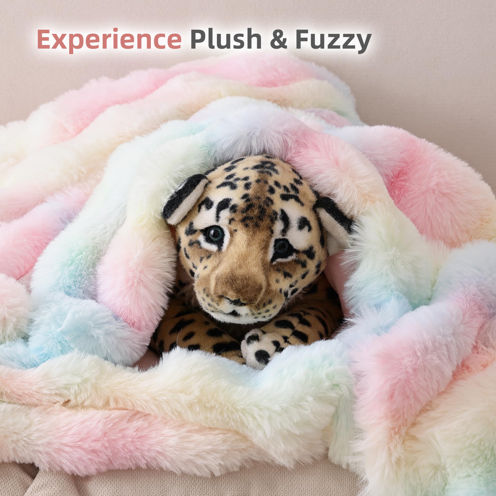 Smoofy rainbow blanket makes a thoughtful gift for women and teens.