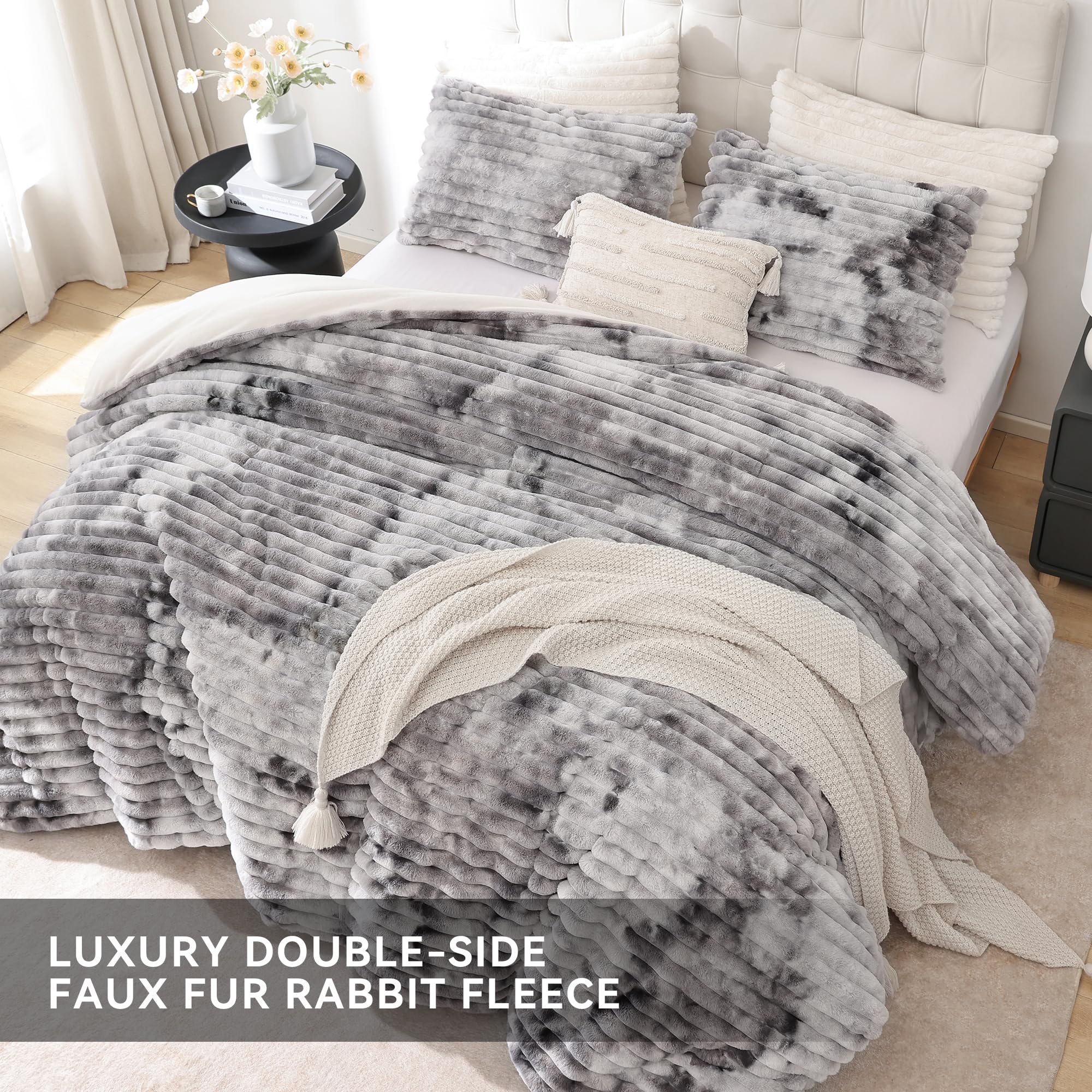 Smoofy micro-mink side detail showing silky texture for cozy nights.