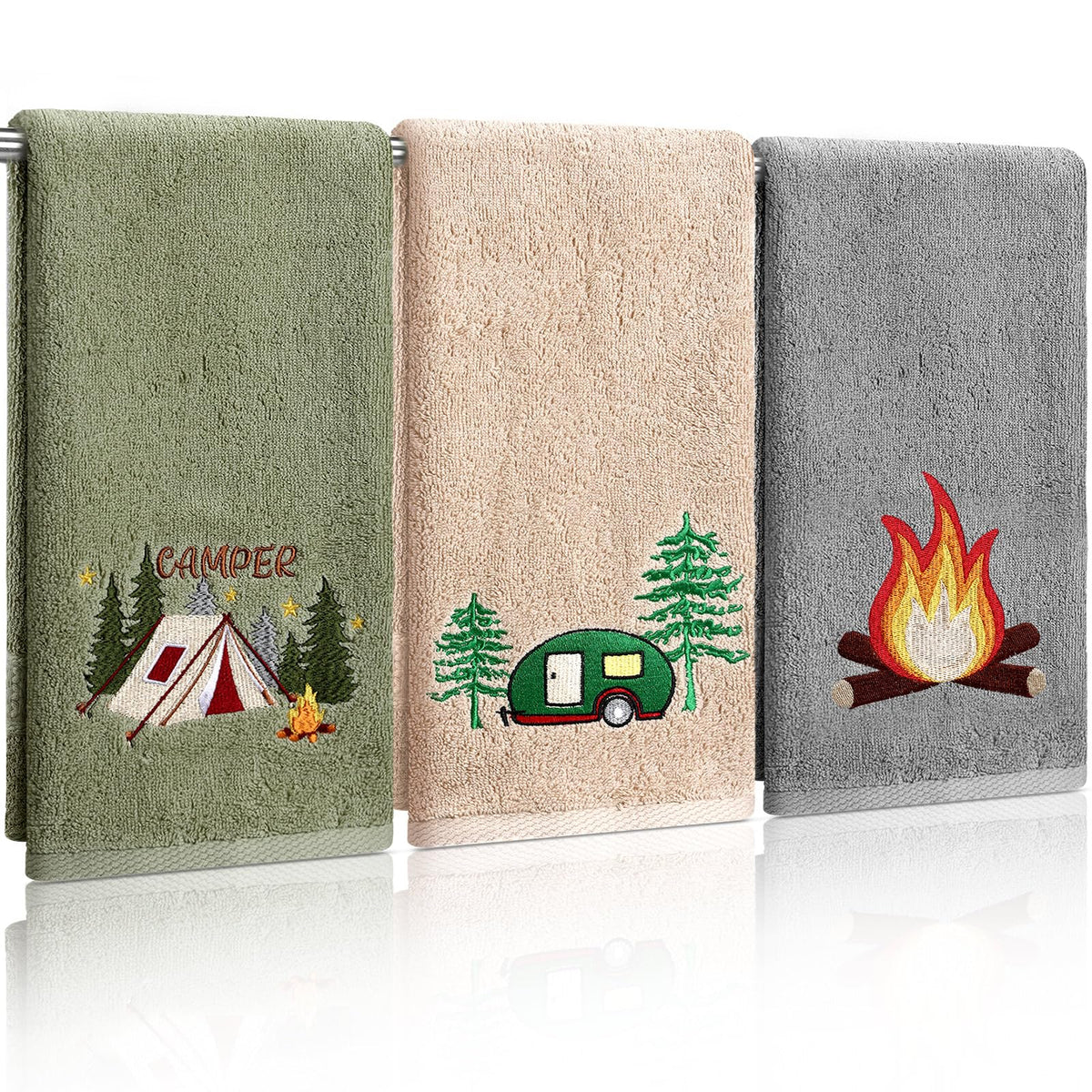SmoothNovelty camping hand towels 3pc pack for travel and home use