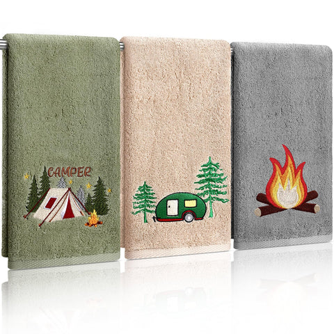 SmoothNovelty camping hand towels 3pc pack for travel and home use