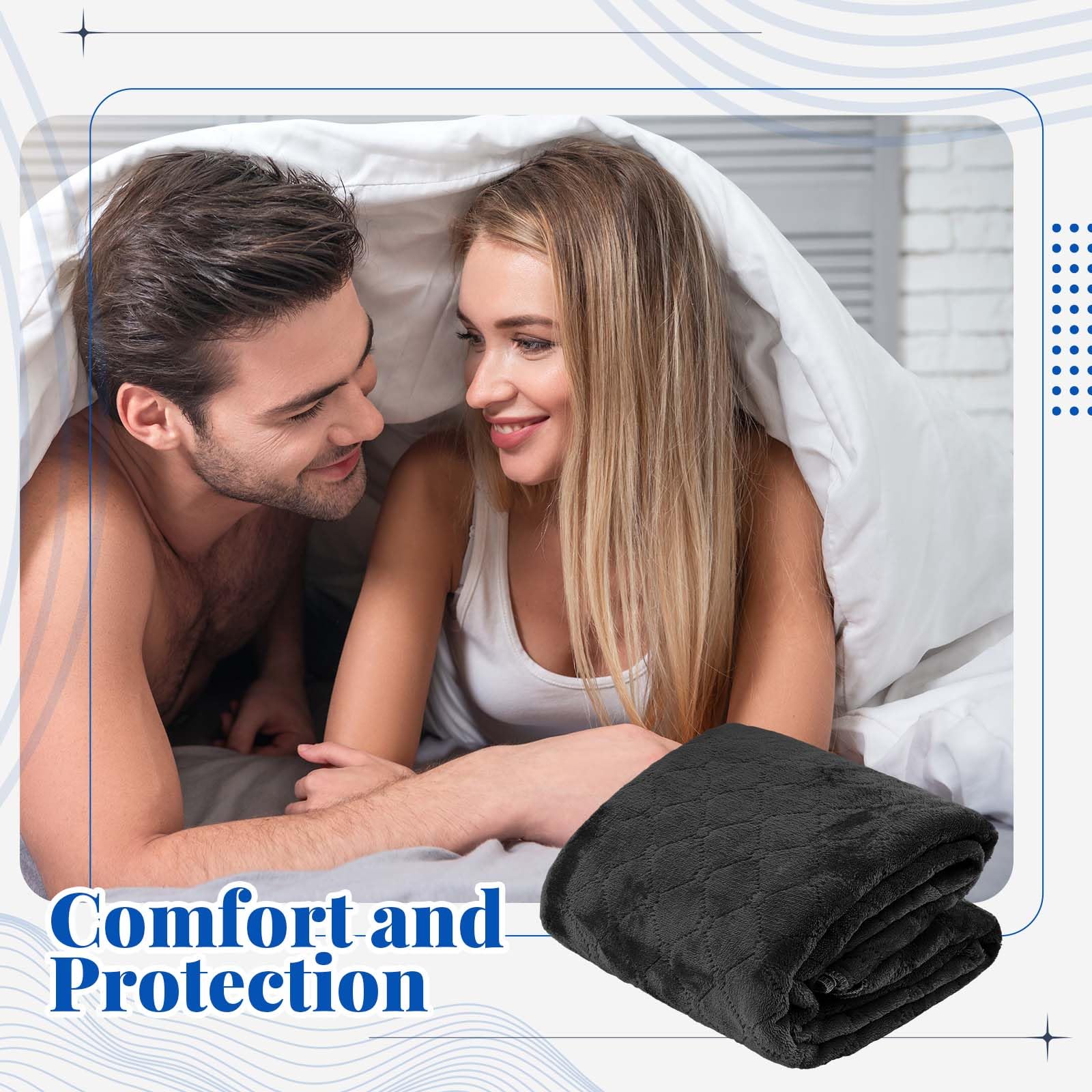 SmoothNovelty discreet black blanket for quiet, comfortable bed use.