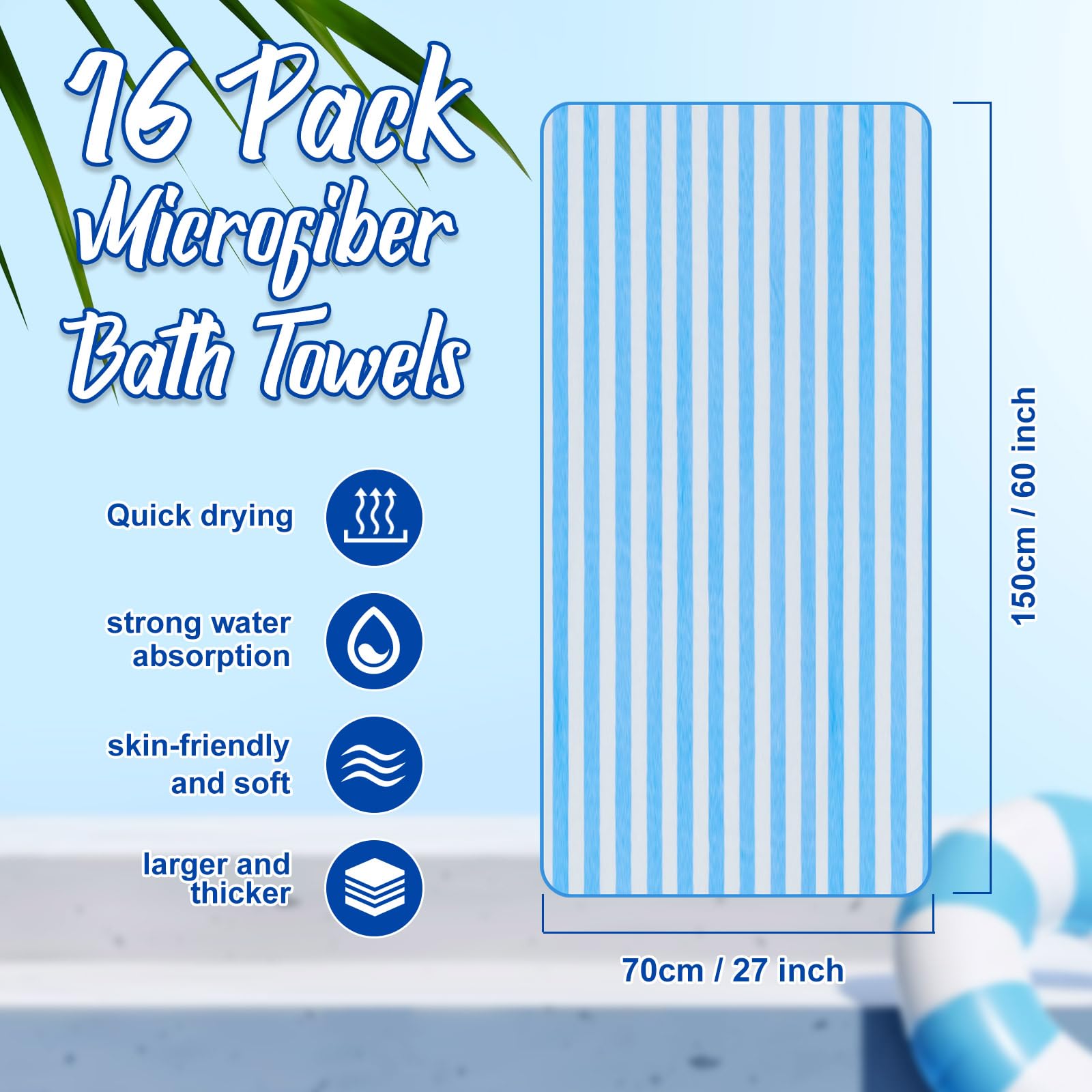 SmoothNovelty oversized microfiber towel 27x60 for beach or gym use with fast drying.