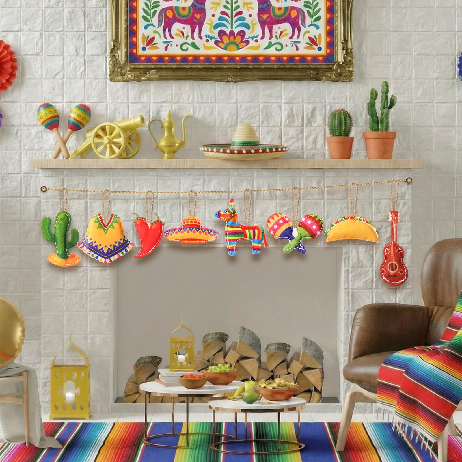 SmoothNovelty wide-brim hat ornament highlights playful fiesta details