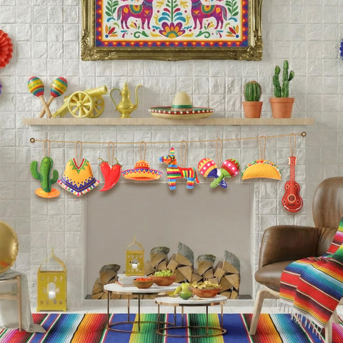 SmoothNovelty wide-brim hat ornament highlights playful fiesta details