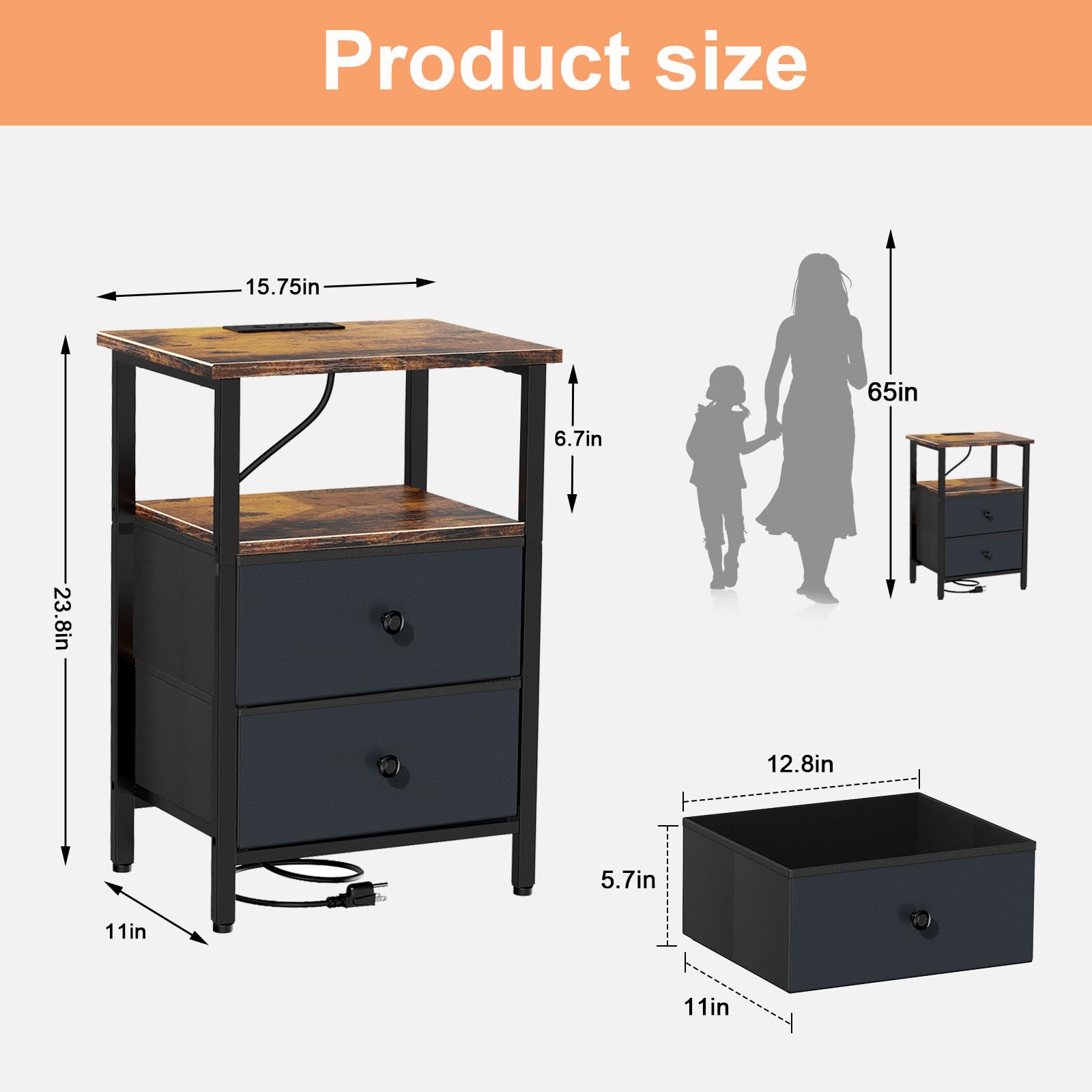 Smoproper nightstand compact design fits small spaces with modern style