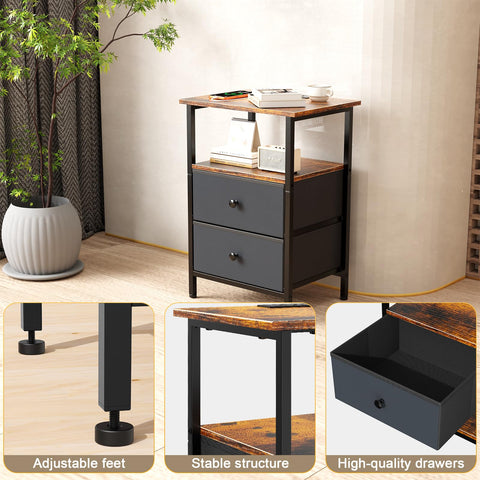 Smoproper nightstand sturdy-metal-frame supports up to 100 lbs