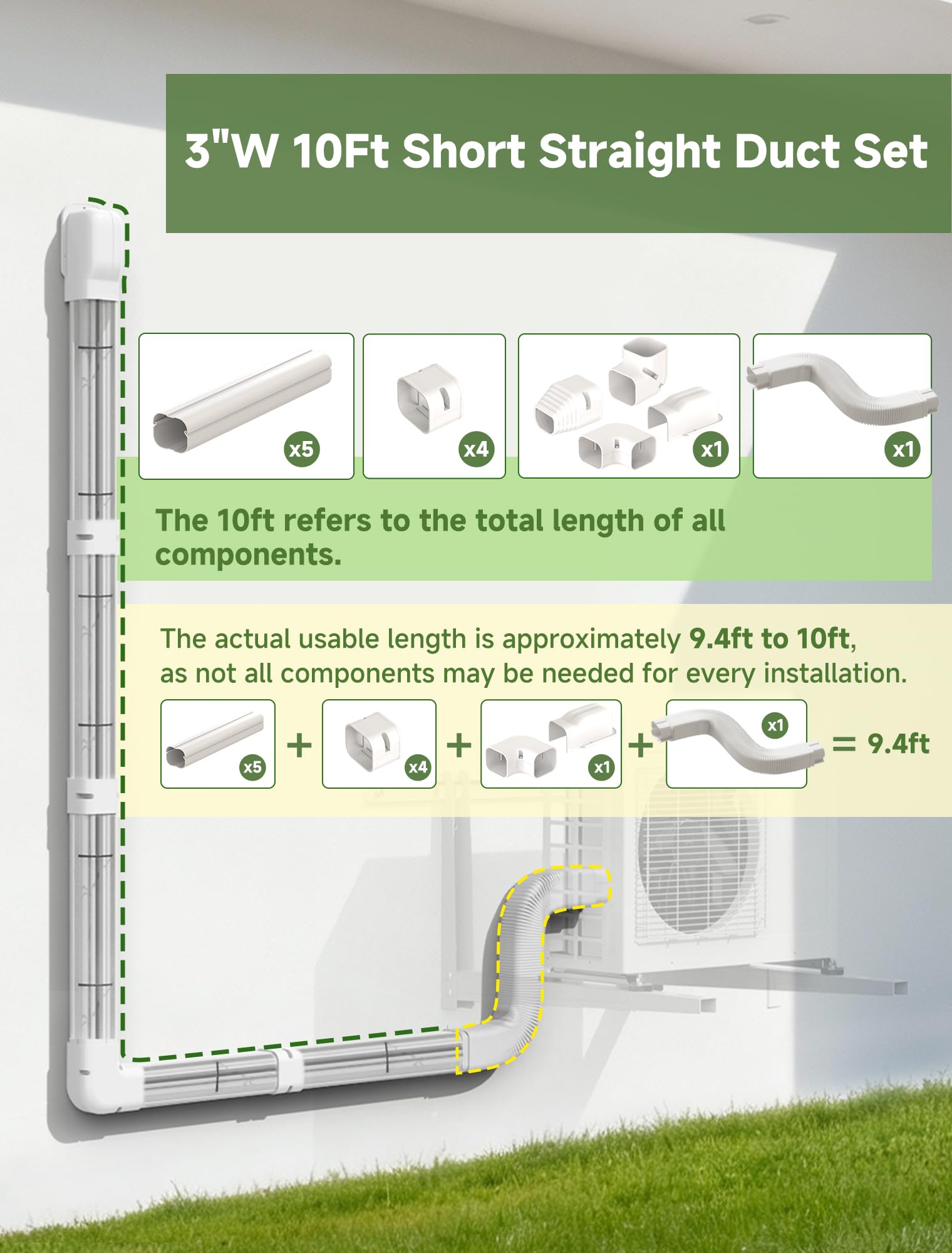 SMOQIO line set cover 3in 10ft shows two-piece design for easy access during installs.