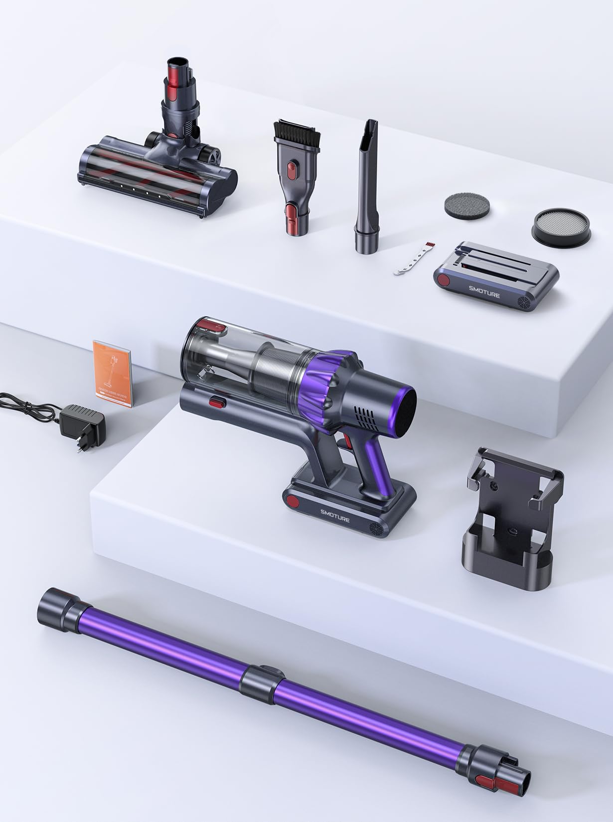 SMOTURE color touch screen shows modes, battery, and maintenance at a glance