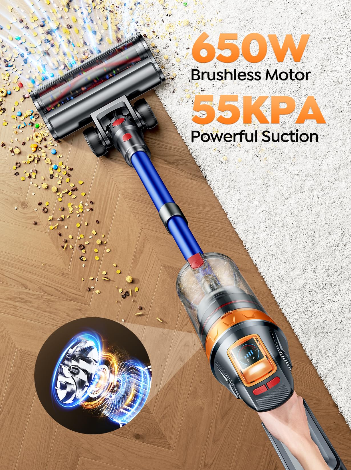SMOTURE vacuum with extra upholstery tool for mattresses and sofas
