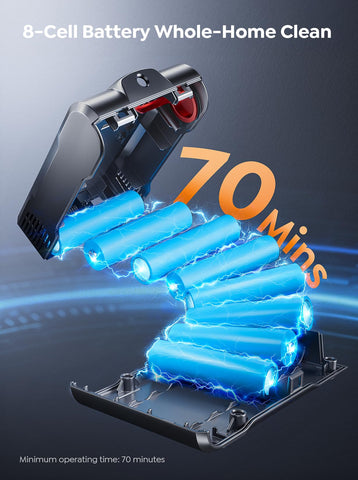 SMOTURE cordless vacuum flexible hose extends reach to ceilings and corners