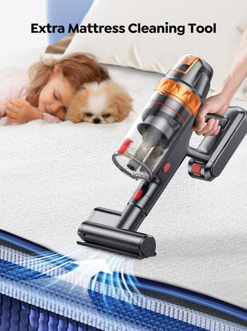 SMOTURE self-standing stick vacuum for easy pauses and storage