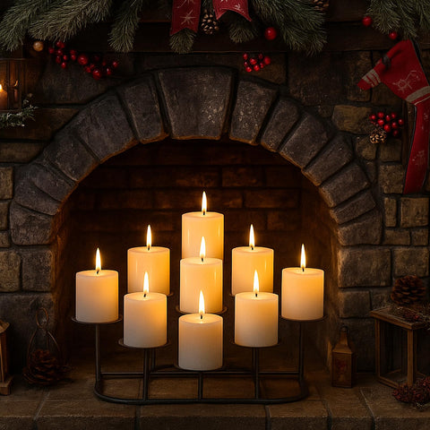 Smtyle candelabra adds seasonal decor with garlands and baubles