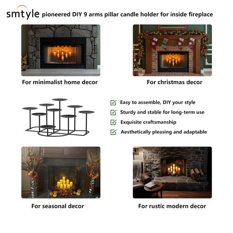 Smtyle candelabra with sturdy base prevents tipping for safe mantle displays