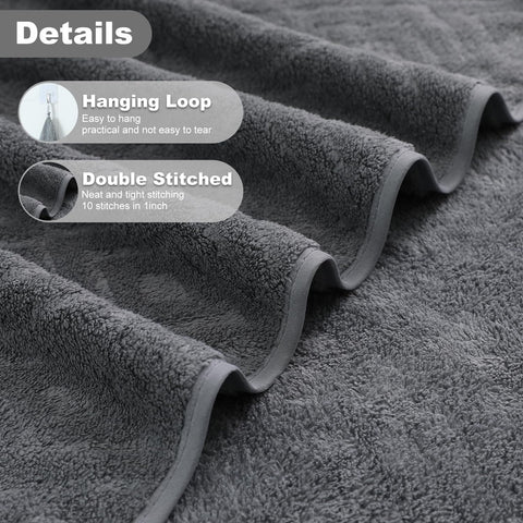 Smuge dark gray towels stacked neatly showcase quick-dry performance