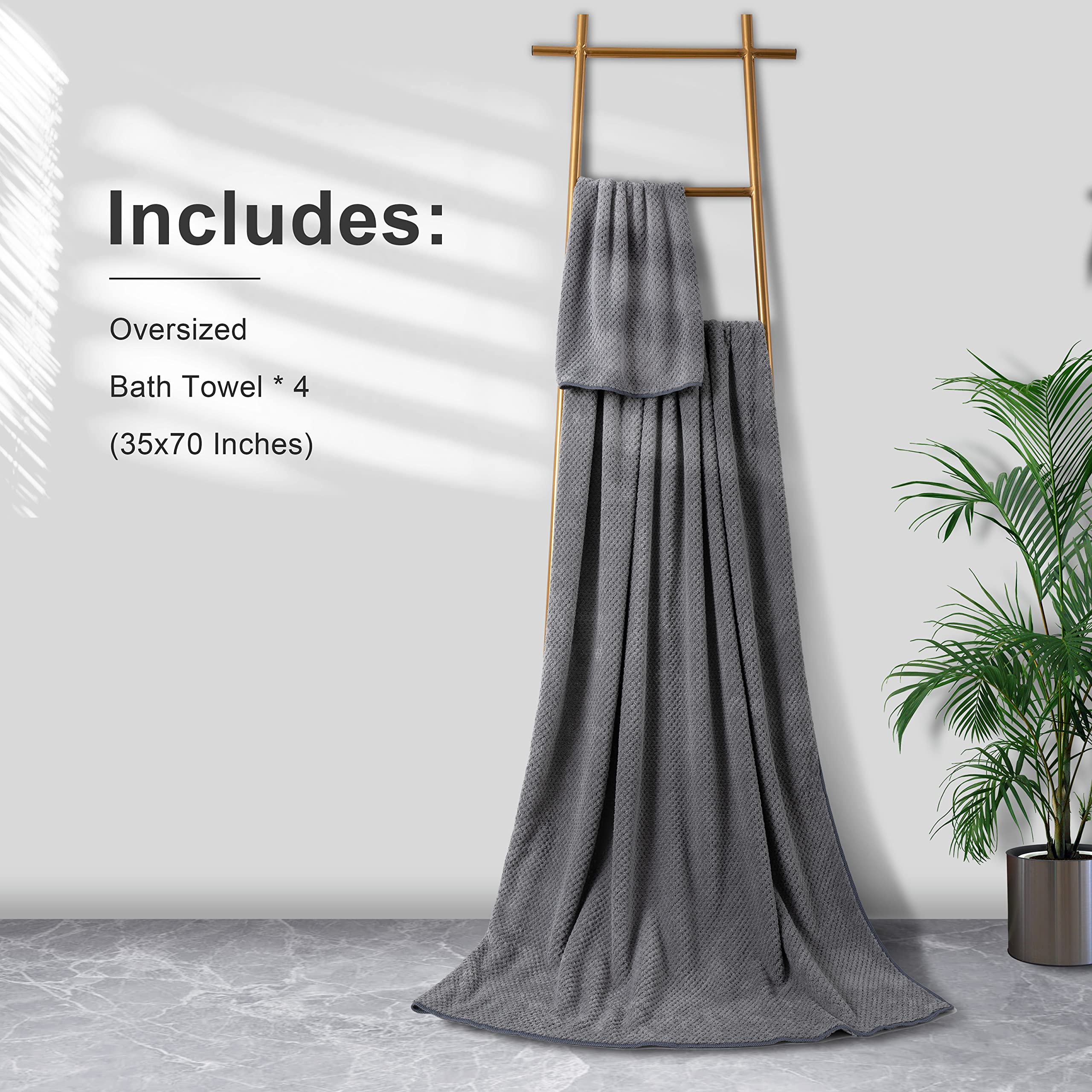 Smuge gray towels drying quickly on low heat for energy savings