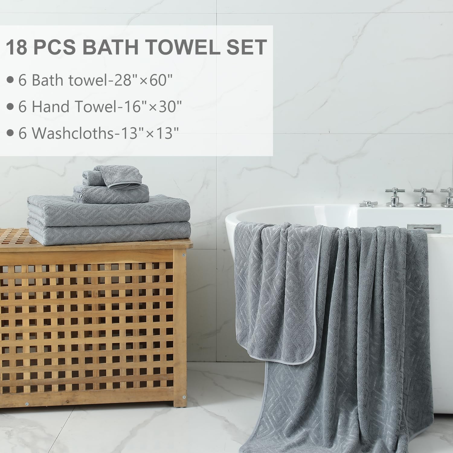 Smuge washcloths beside the set indicate versatile everyday use
