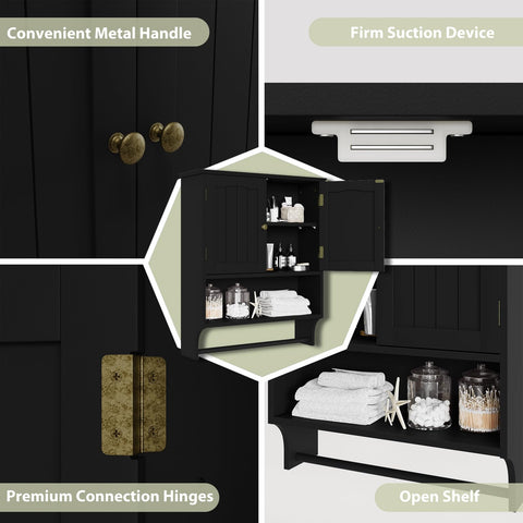 Smuxee black MDF finish cabinet combines durability with modern style