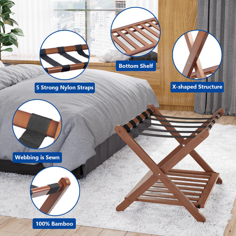 Smuxee five nylon straps keep luggage stable during use