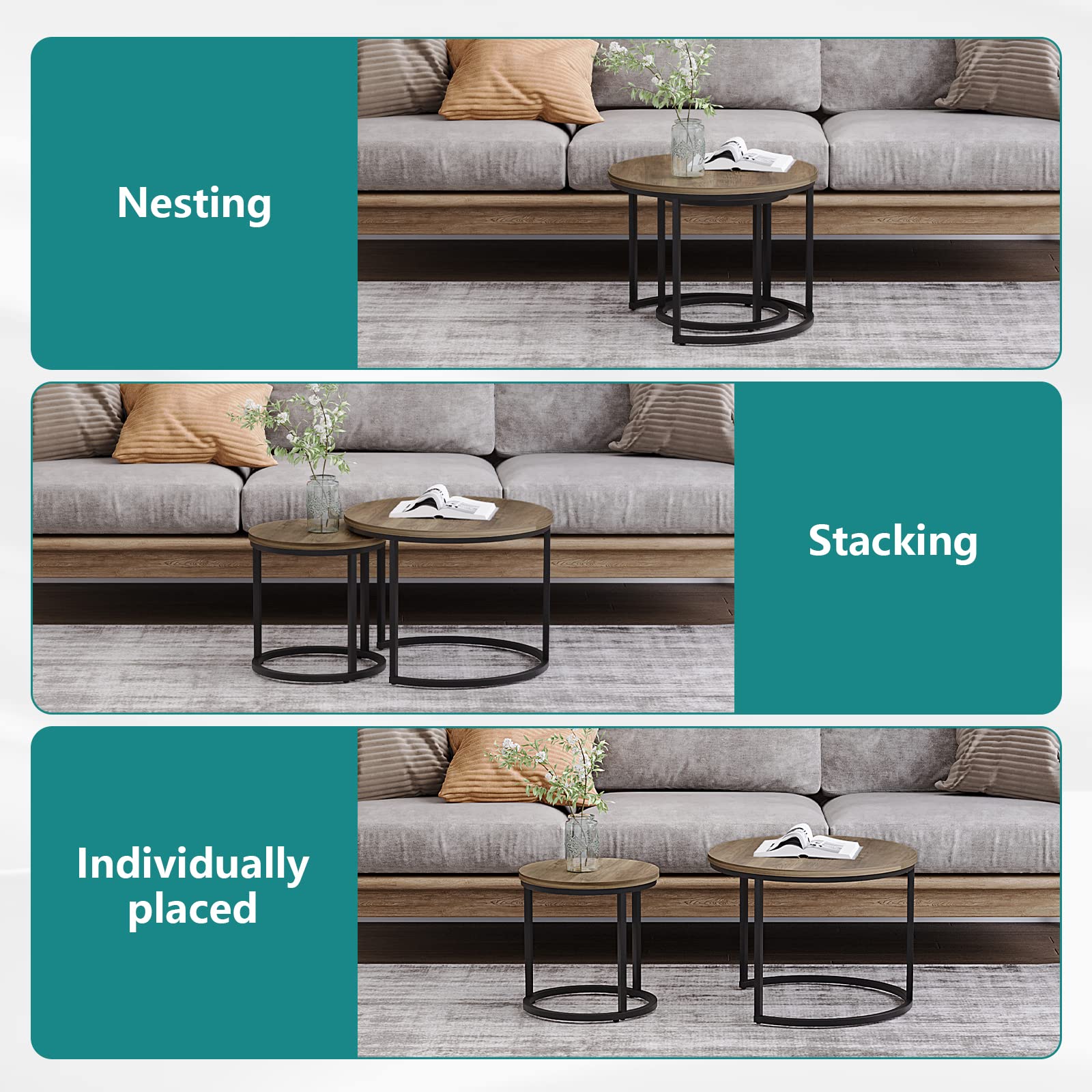 Smuxee Nesting Design Stackable set saves storage when not in use