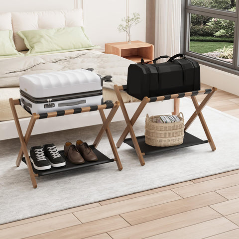 Smuxee pack of two luggage racks offering versatile travel furniture.