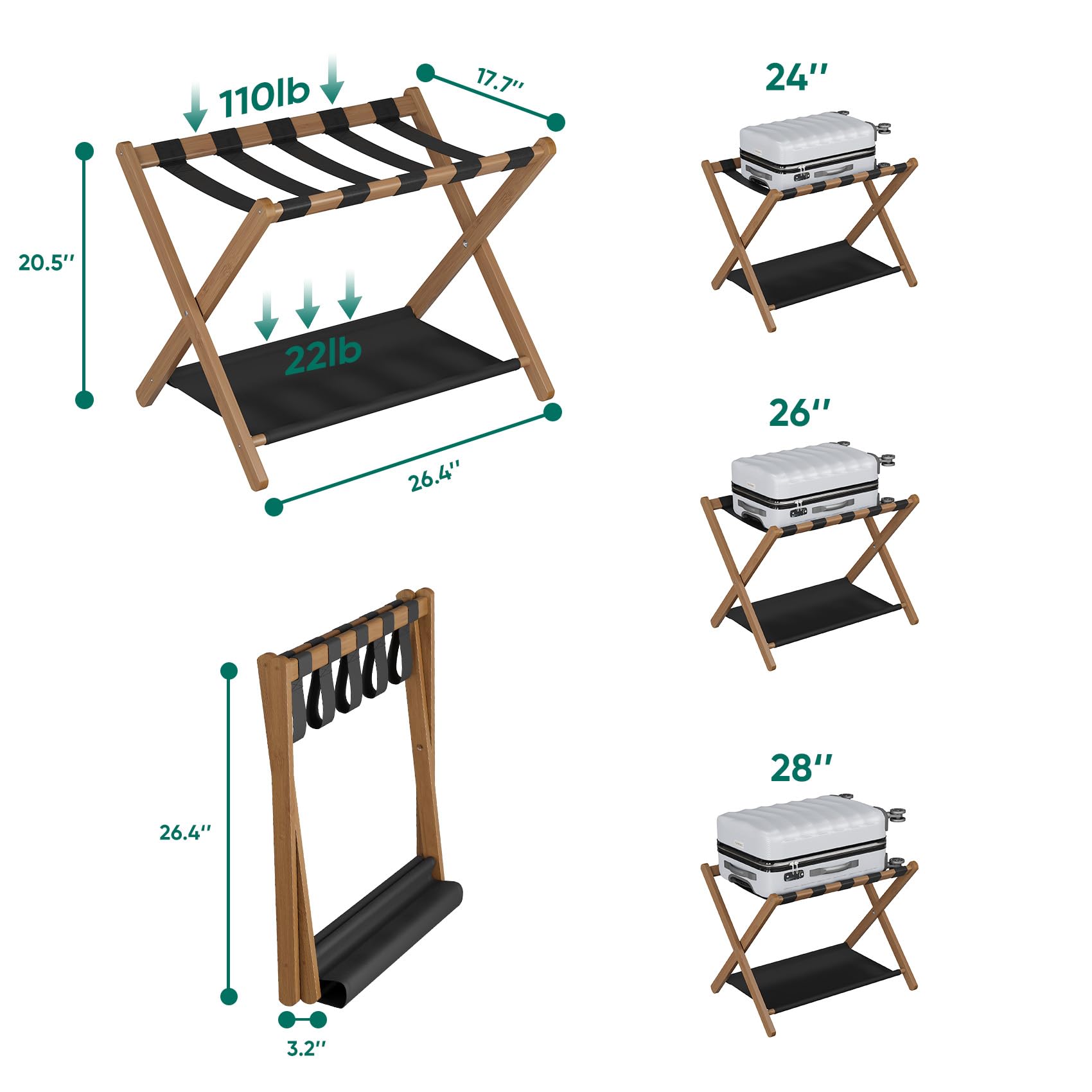 Smuxee rack with shelf storage demonstrating organized space utilization.