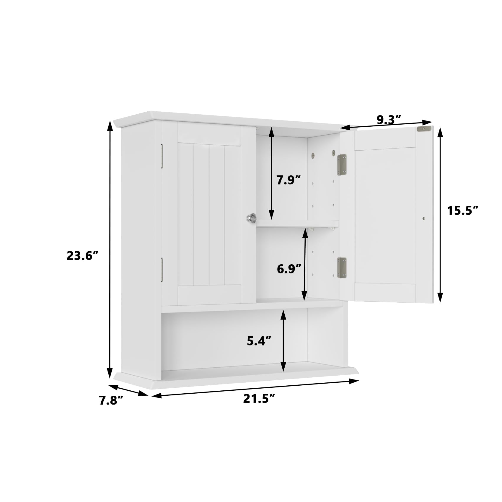 Smuxee modern white bathroom cabinet complements compact bathrooms.