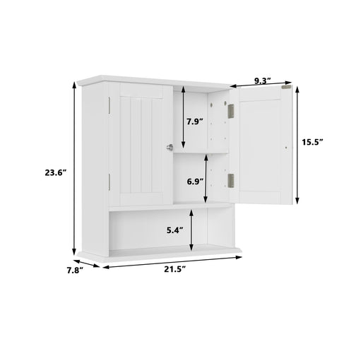 Smuxee modern white bathroom cabinet complements compact bathrooms.