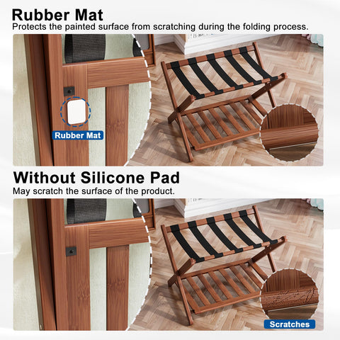 Smuxee luggage rack top shelf supports luggage securely for easy access