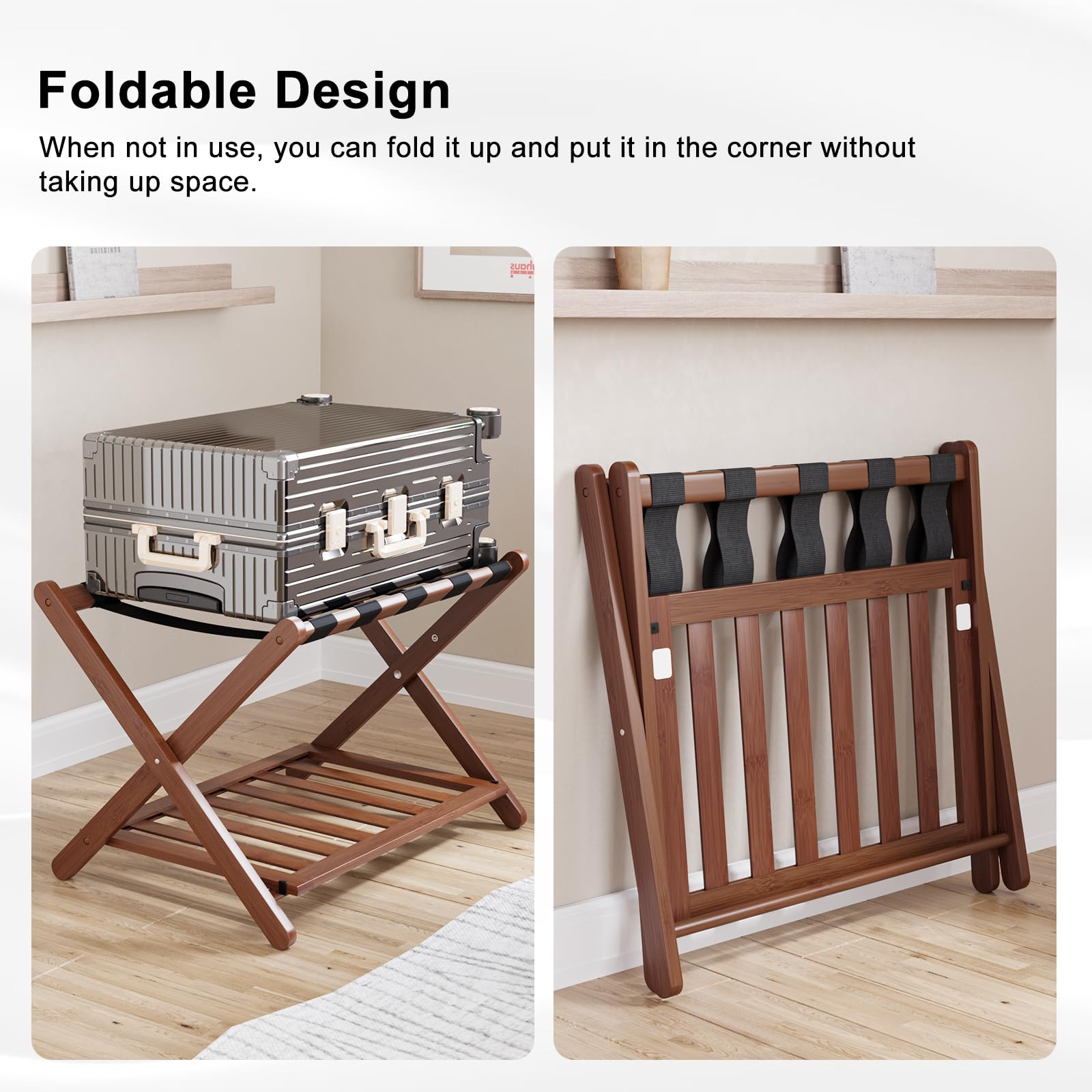 Smuxee luggage rack under-bed storage saves space and reduces clutter