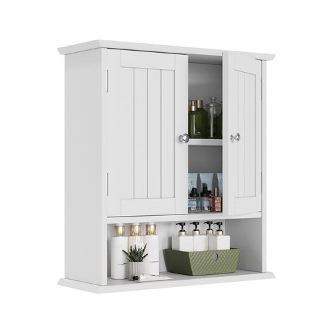 Smuxee white bathroom cabinet wall mounted for compact bathroom storage.