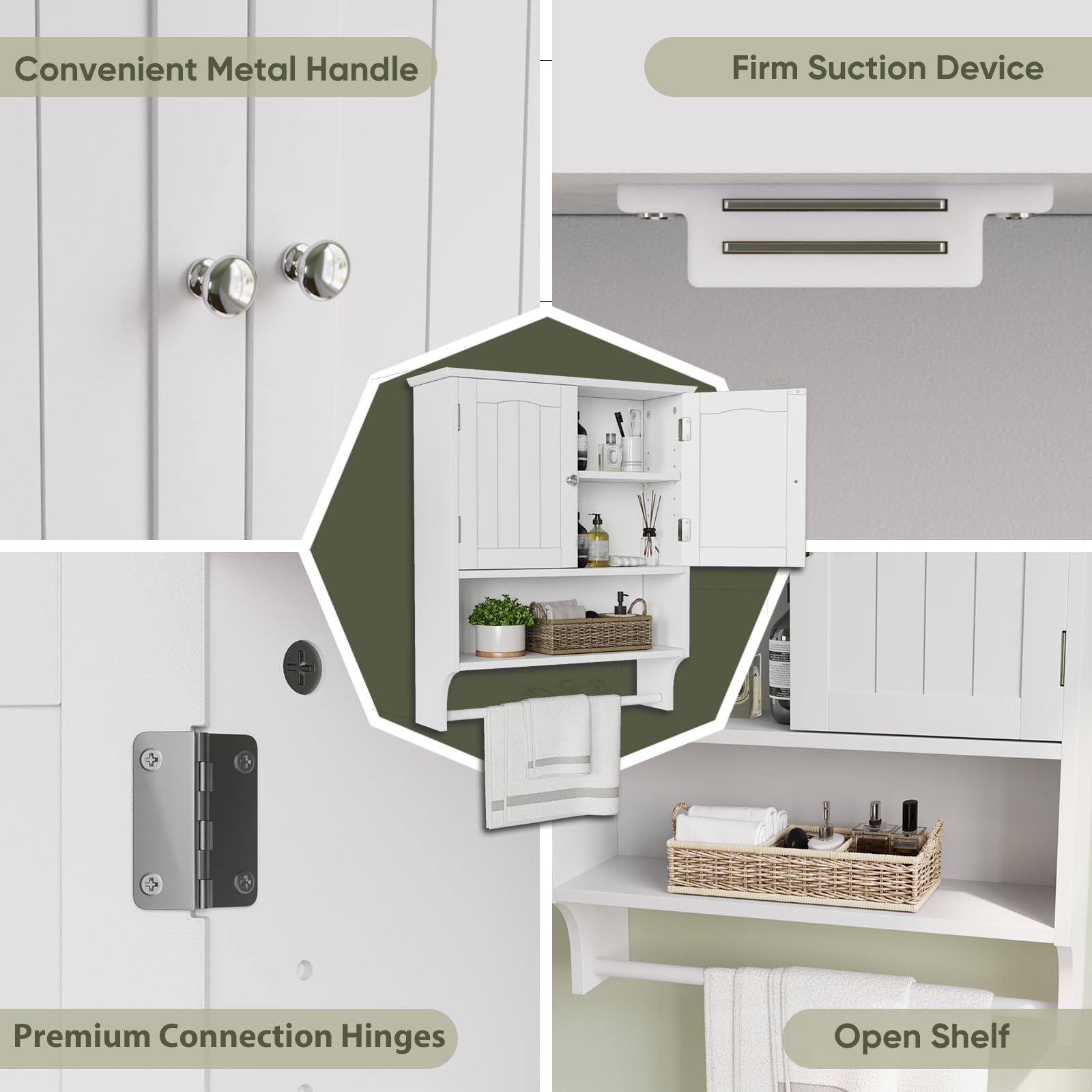 Smuxee hidden storage behind the door keeps items clean and dry.