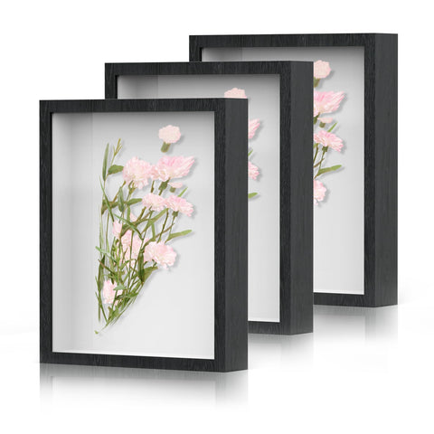 SMZCTYI shadow box frame 8x10 in black wood for wall display of memories