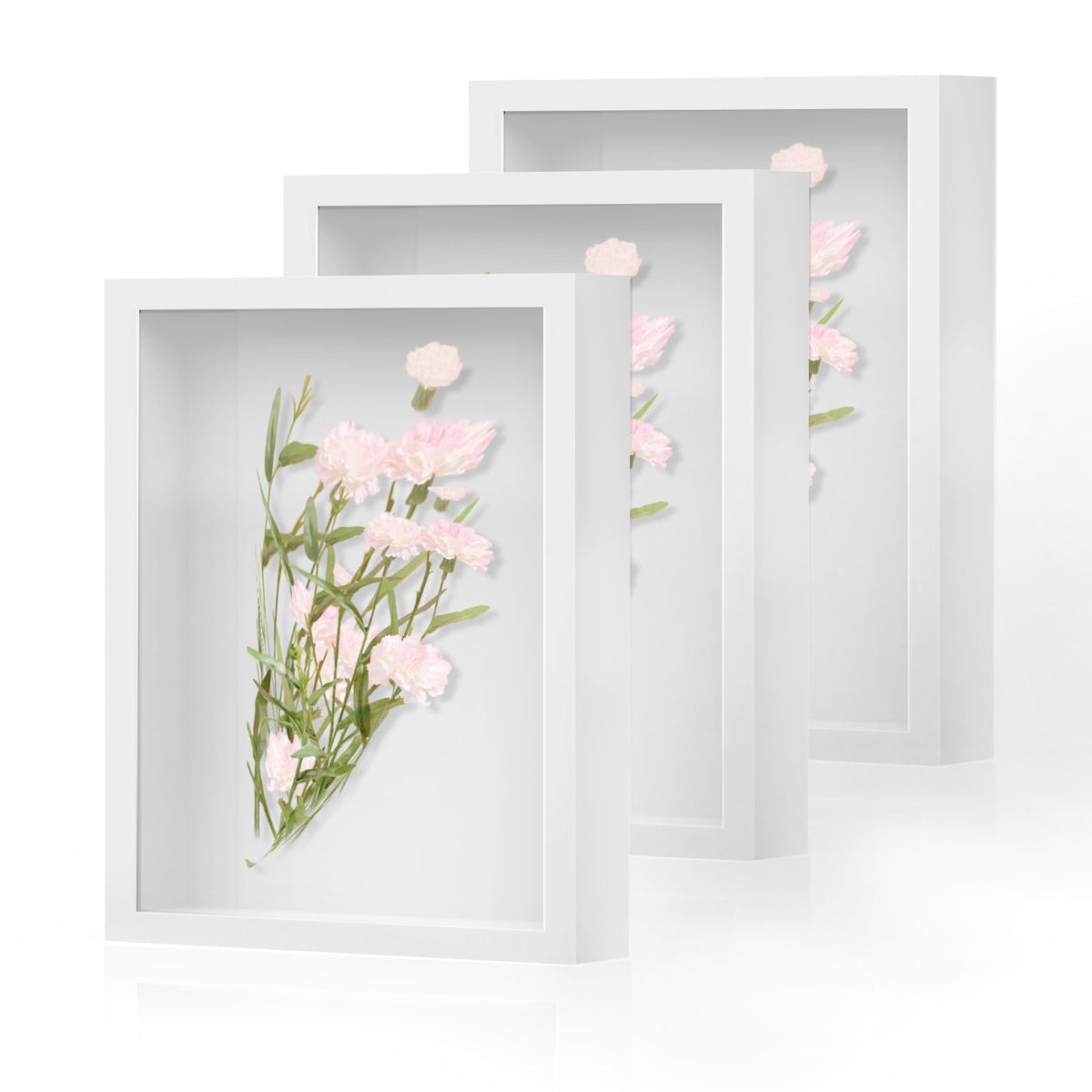 SMZCTYI 8x10 white wood shadow box with glass for photos and keepsakes