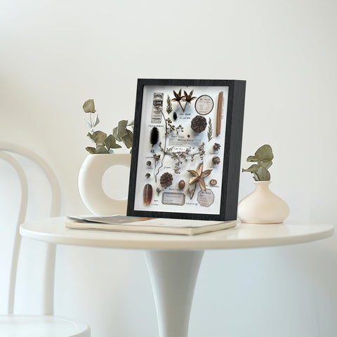 SMZCTYI desk-ready shadow box with stand for tabletop display