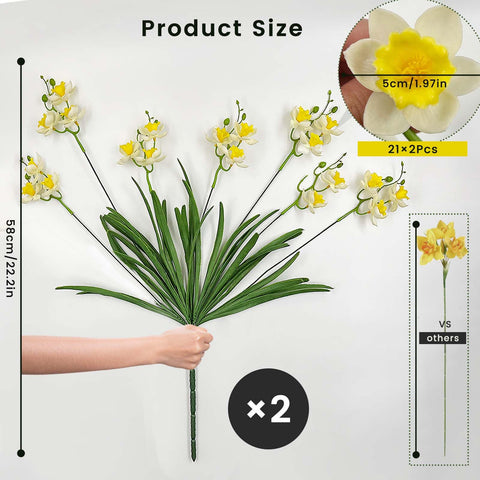SNAIL GARDEN artificial 42-head daffodils offer year-round brightness for any room