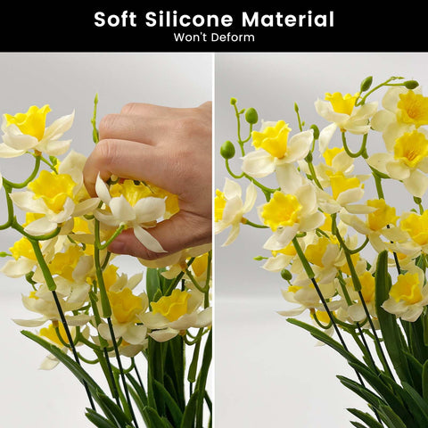 SNAIL GARDEN daffodils arranged as a centerpiece setup for elegant tables