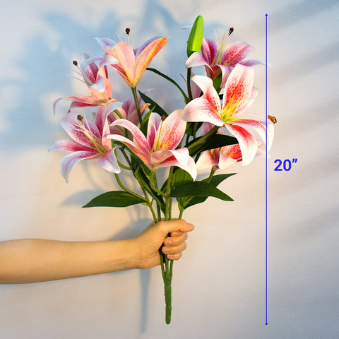 SNAIL GARDEN gradient pink lilies with depth and realism in decor.